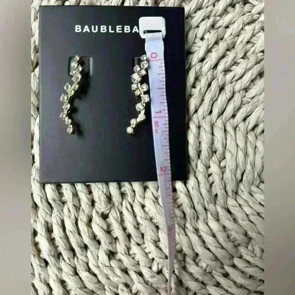 NEW! BEAUTIFUL BAUBLEAR Farah Ear Crawlers Rhinestone Dangle Earrings Gold Tone - Picture 2 of 4